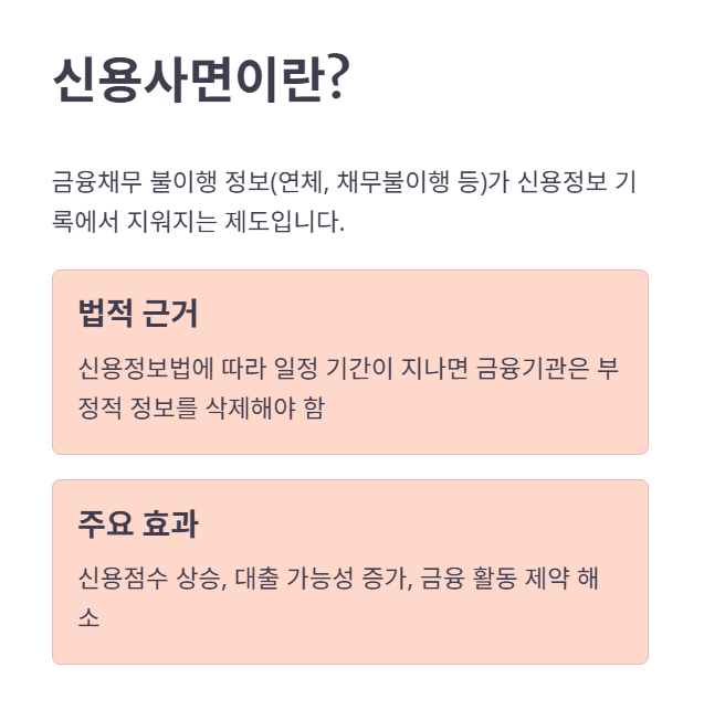 신용사면이란 무엇이며 대상자는?
