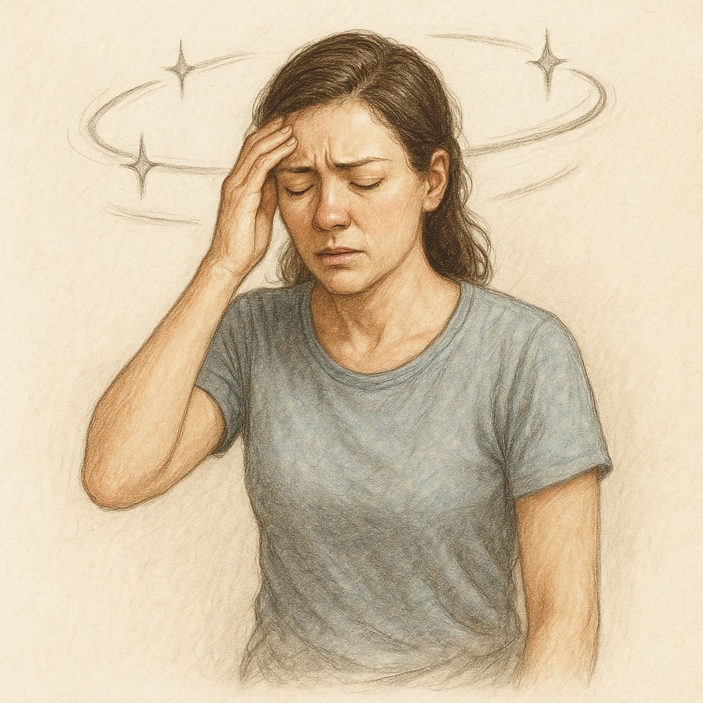 고혈당으로 어지러워하는 사람