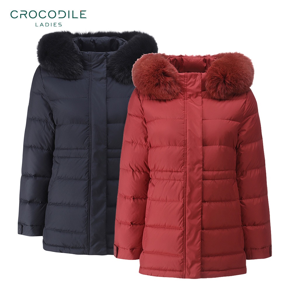 크로커다일레이디 허리 스트링 후드 덕다운 패딩 CL0WDW105