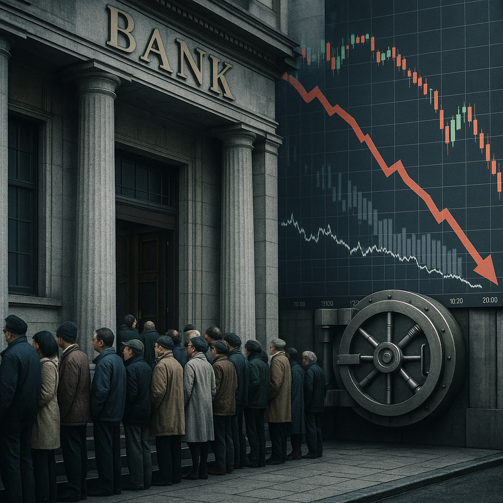 글로벌 금융 불안과 은행 위기 관련 사진