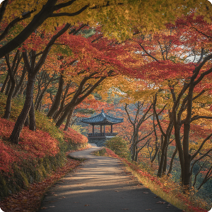 2025년 단풍 절정 시기 - 부산&middot;제주권 단풍 명소 가상 이미지