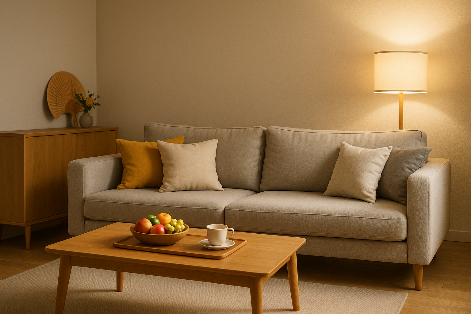 추석 손님맞이를 위해 정리된 깔끔한 거실