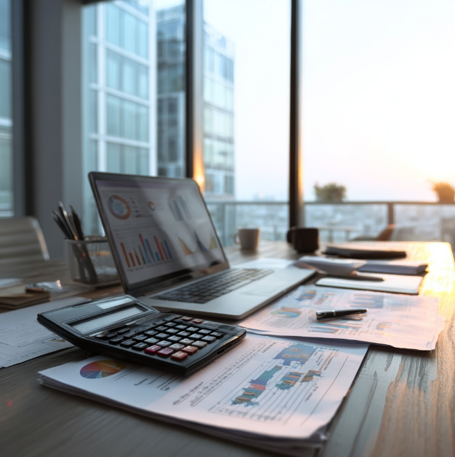 깨끗한 사무실 평가사의 노트북