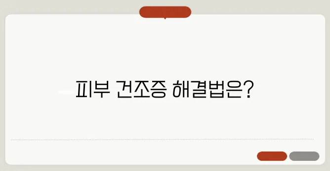 피부 건조증 증상과 보습 관리법