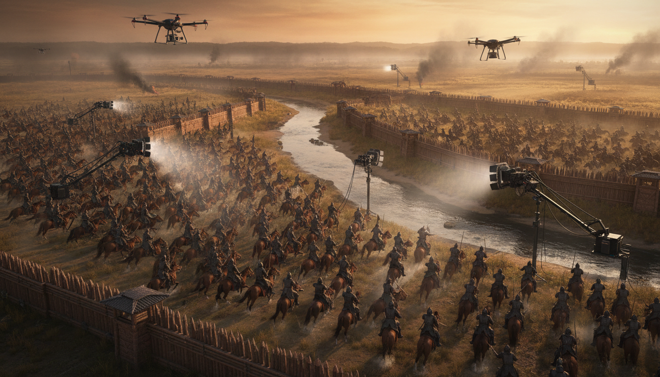 조선시대 하늘을 날고있는 가상의 드론전투기