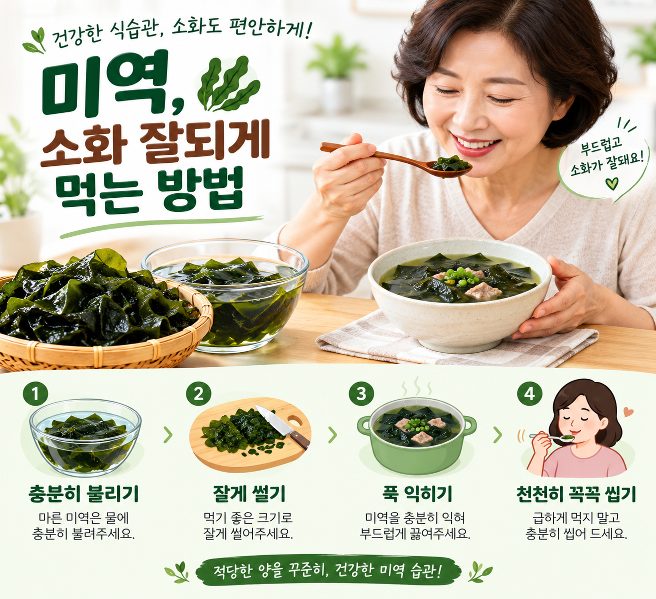 미역을 소화 잘되게