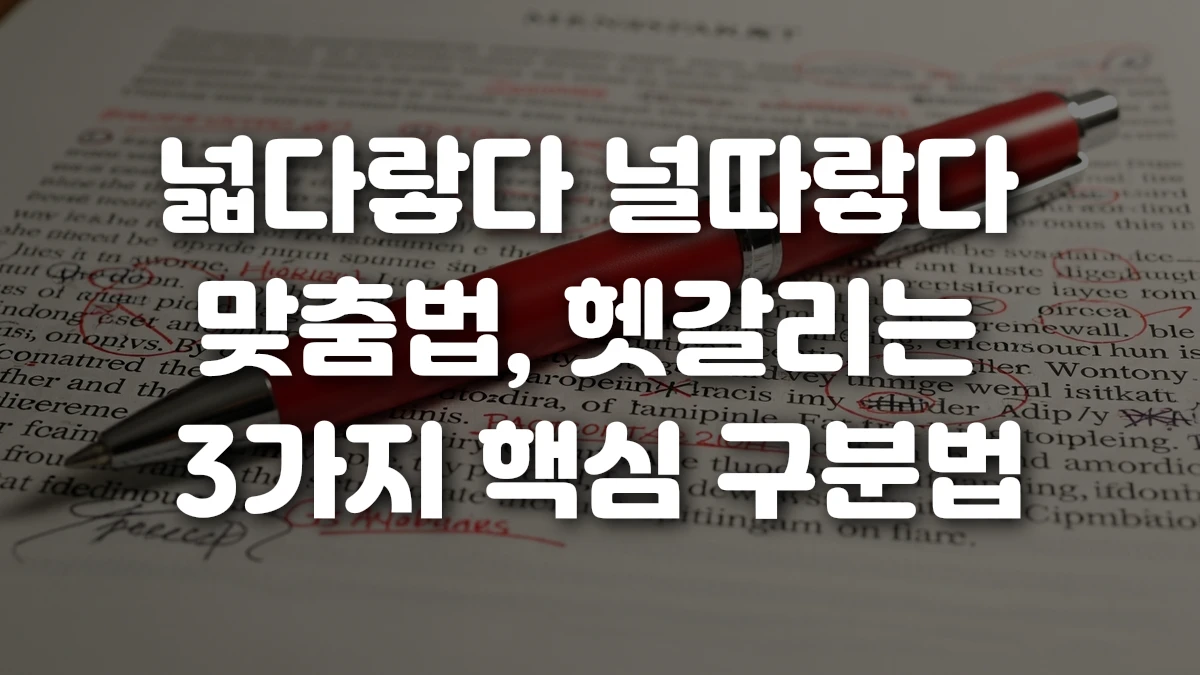 넓다랗다 널따랗다 맞춤법 헷갈리는 3가지 핵심 구분법