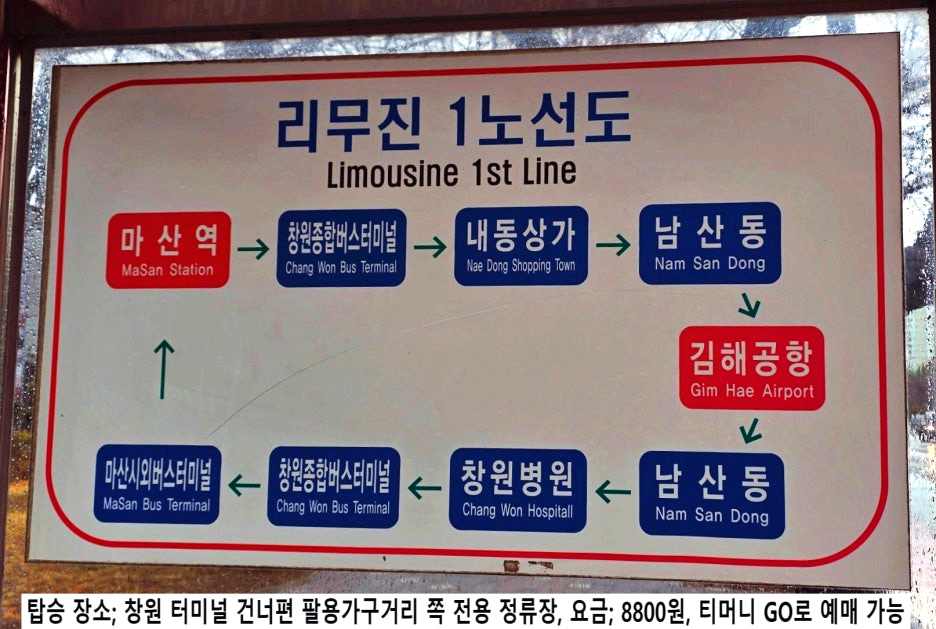 창원종합버스터미널 김해국제공항 방면 리무진 노선