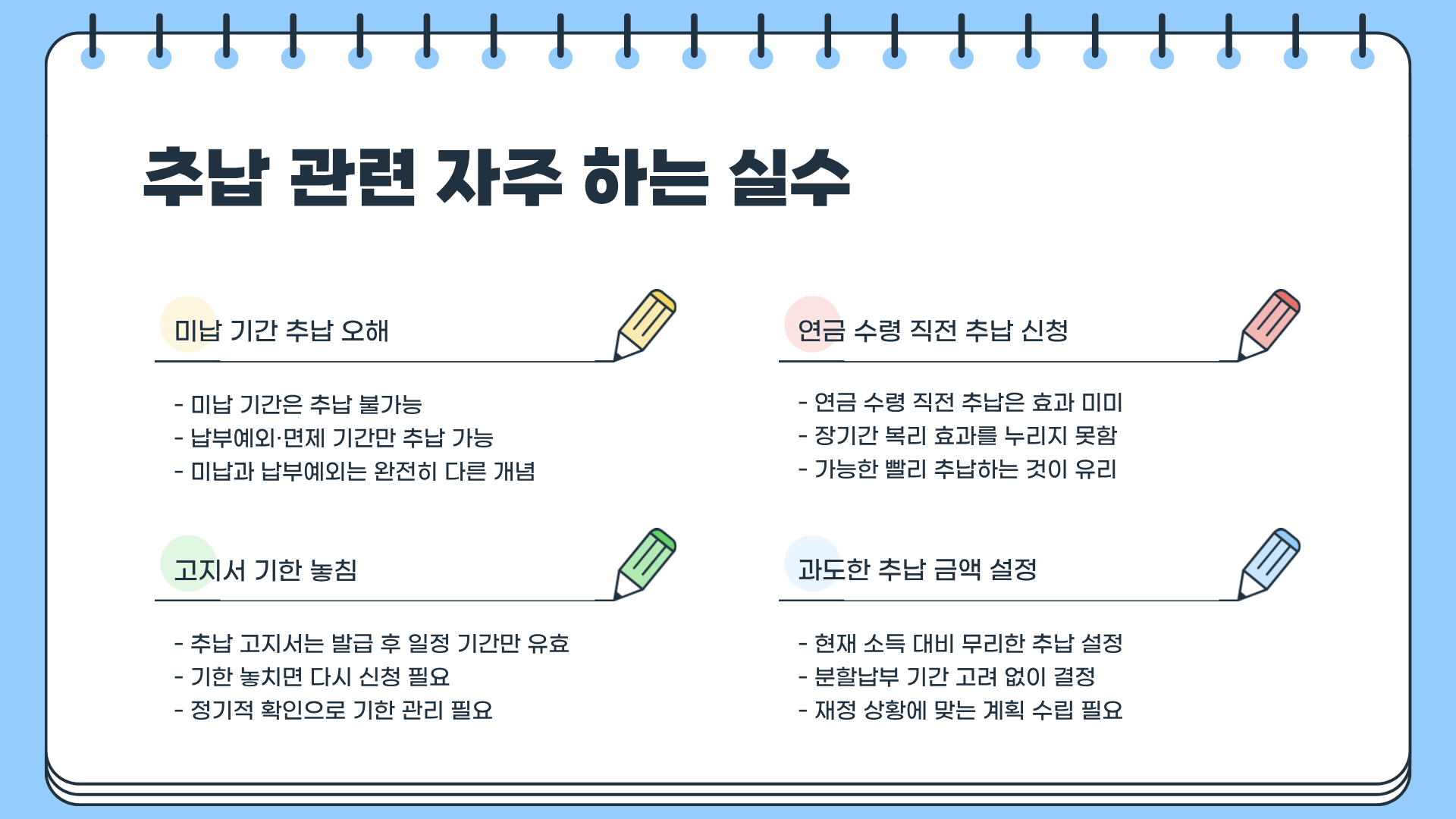 국민연금 추납제도 ❘ 국민연금 추납 가능기간 ❘ 국민연금 추납 신청방법 ❘ 연말정산까지 총정리
