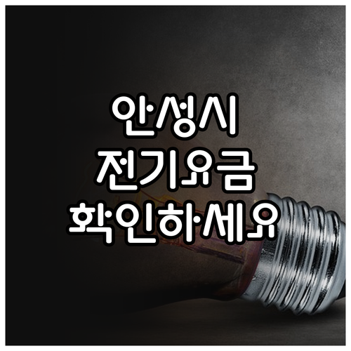 2025 안성시 저소득층 공동전기요금..