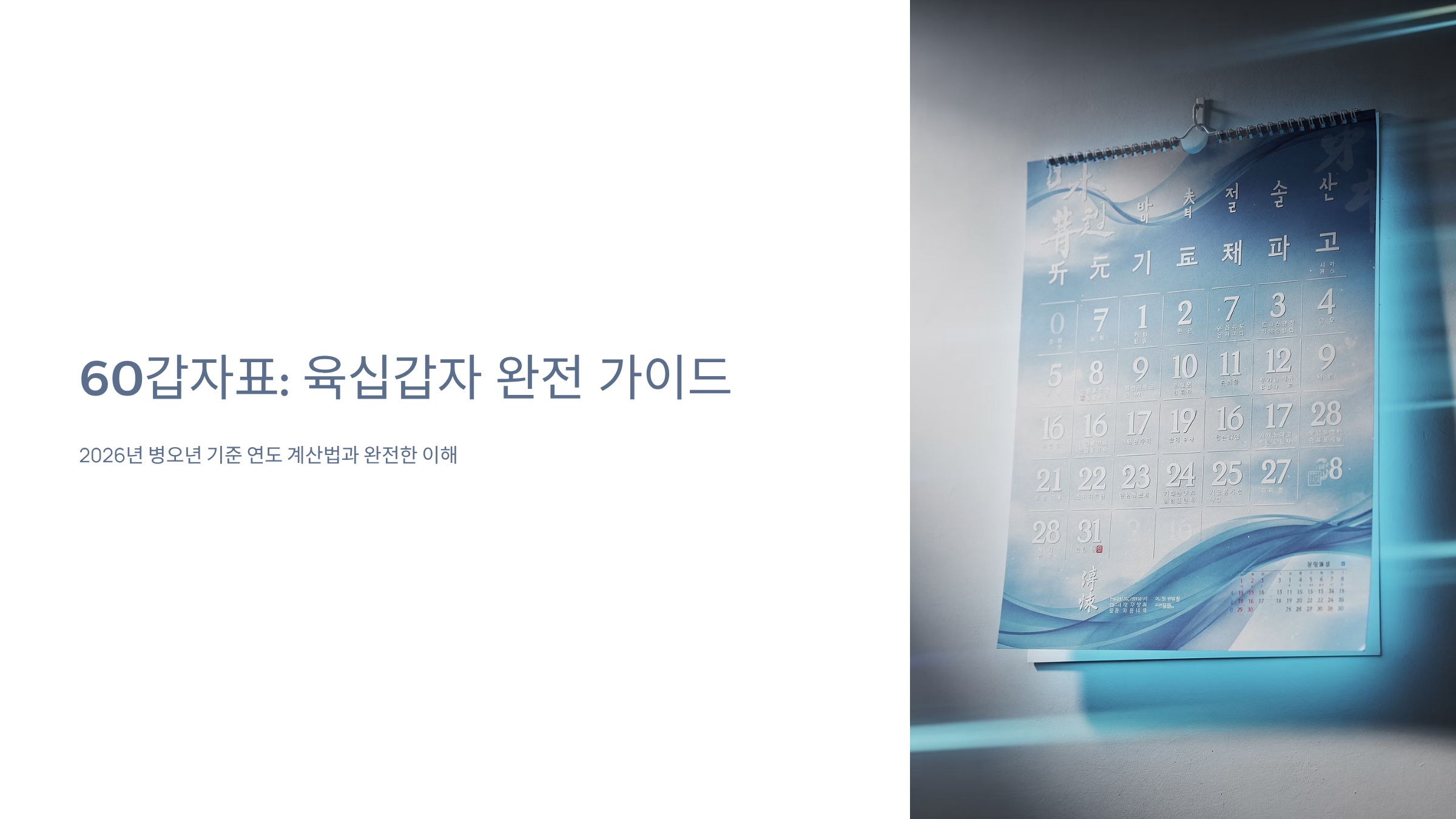 60갑자표 년도 알아보기