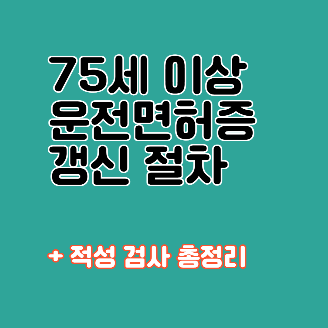 75세 이상자 운전면허증 갱신