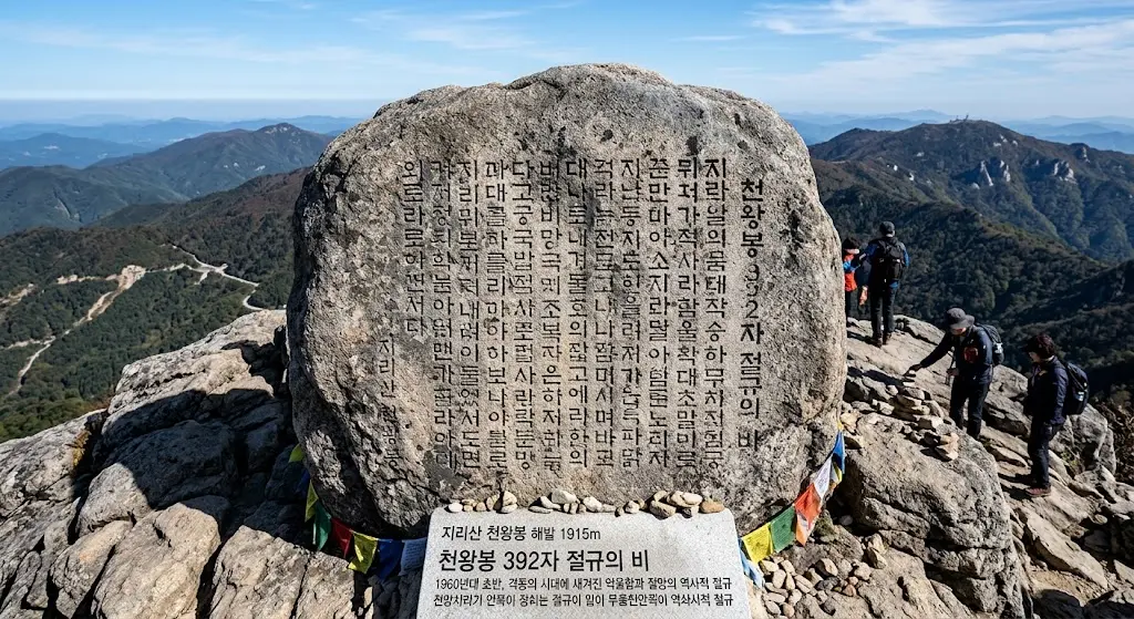 천왕봉 392자 절규의 비 이미지