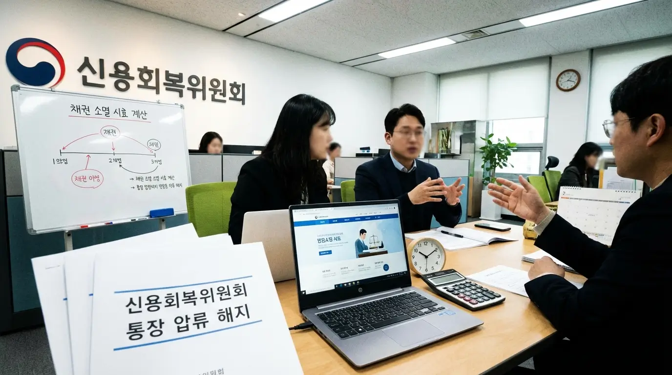 신용 회복 위원회 통장 압류 해지 및 소멸 시효 계산