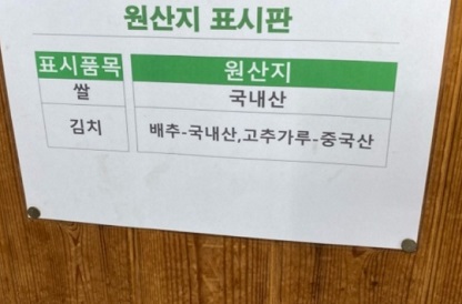 원산지표시판