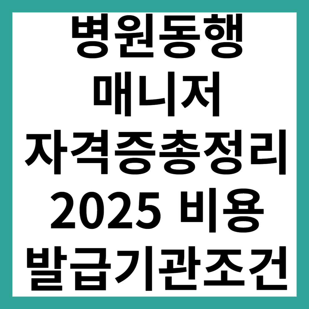 병원 동행 매니저 자격증