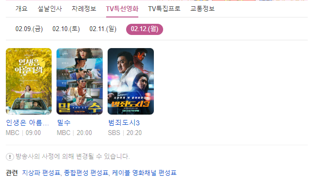 12일 영화표