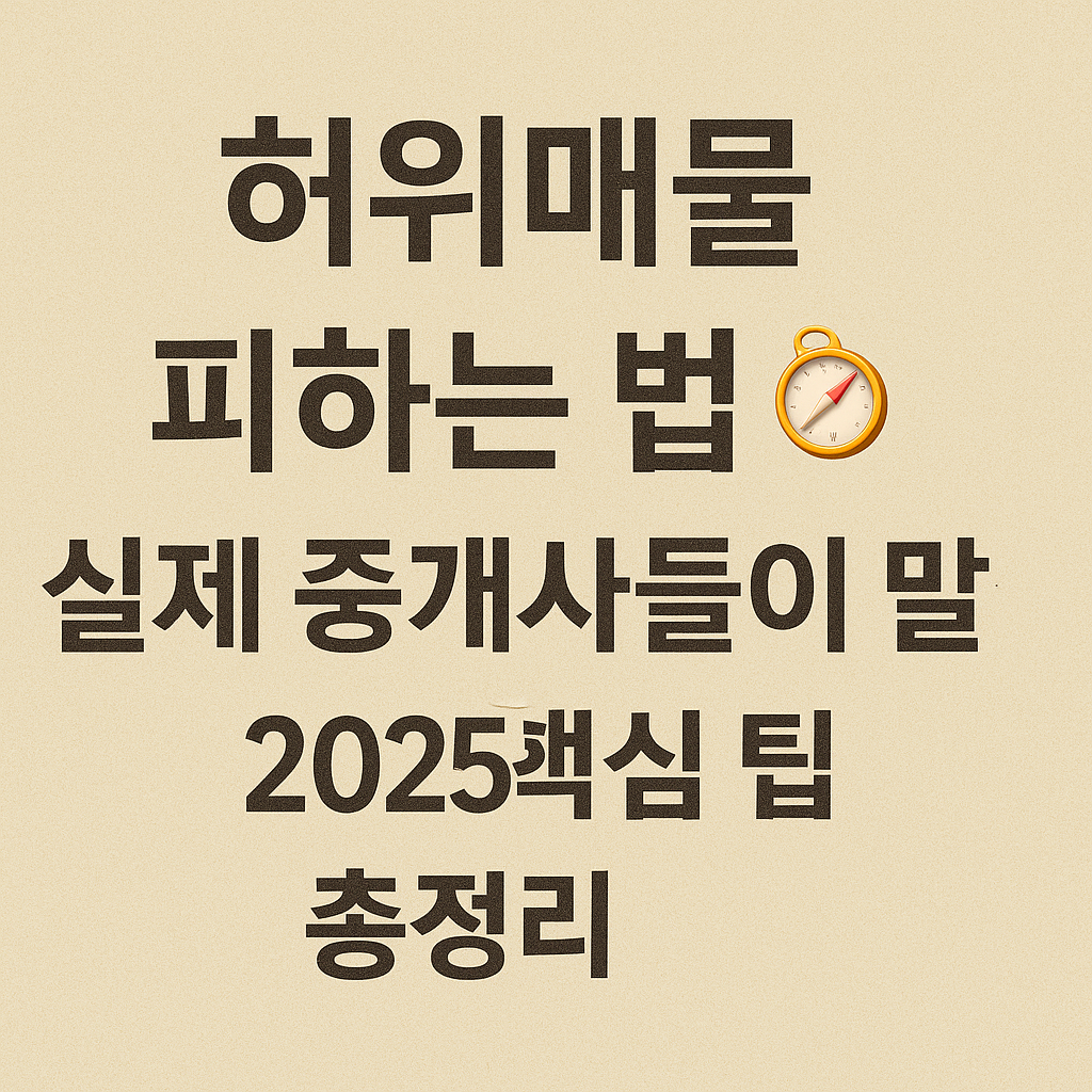 허위매물 피하는 법🧭 실제 중개사들이 말하는 2025 핵심 팁 총정리!
