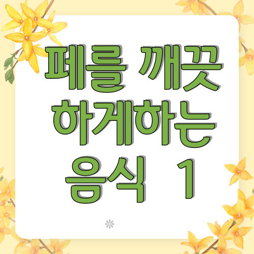 페를 깨끗하게하는 음식