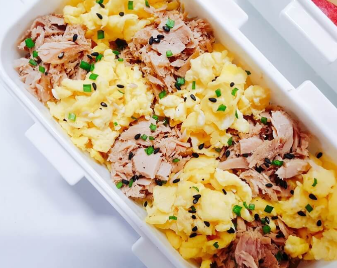 참치 스크램블 에그 덮밥 다이어트 도시락