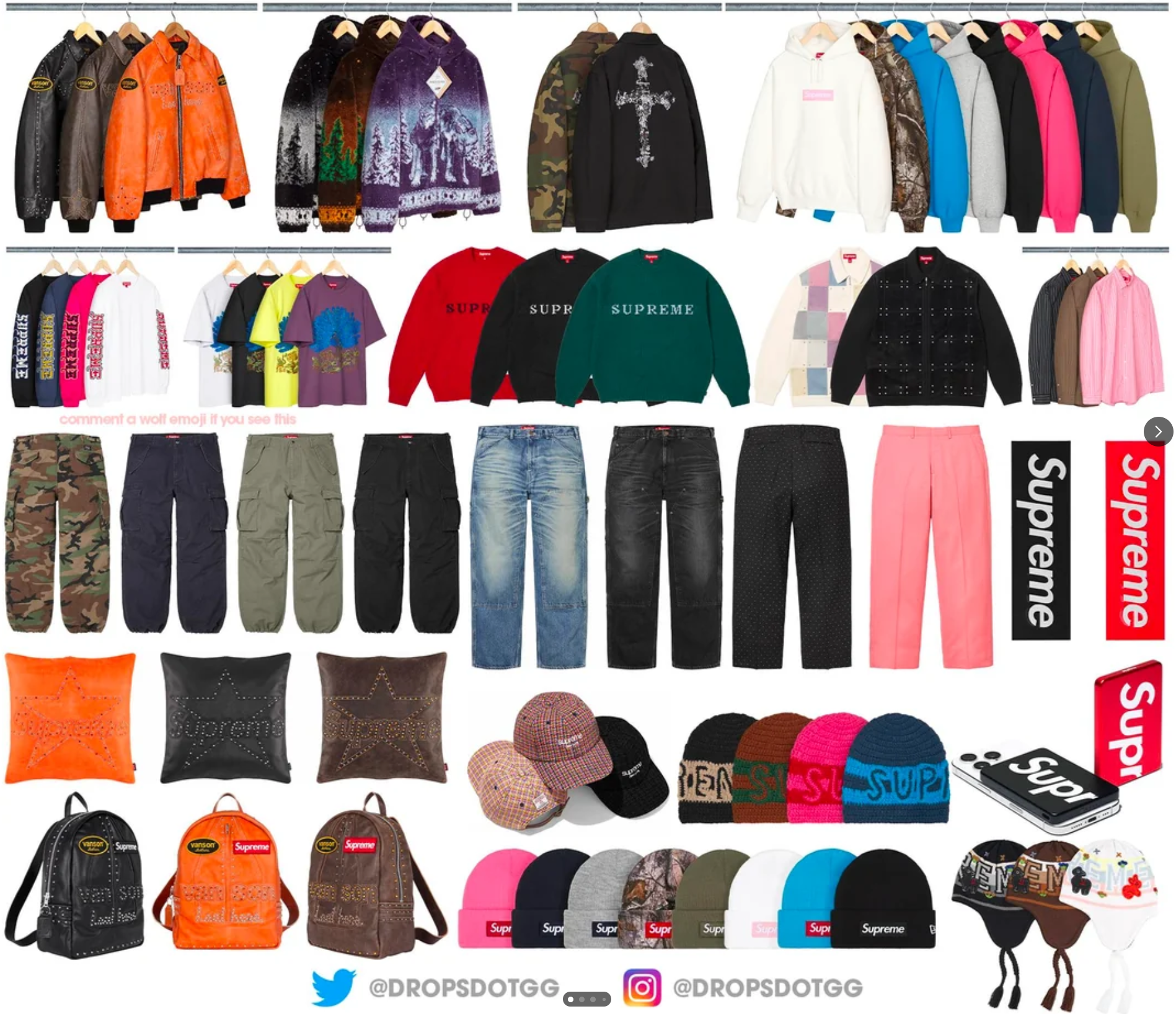Supreme 슈프림 2025년 FW 15 Week 드랍리스트