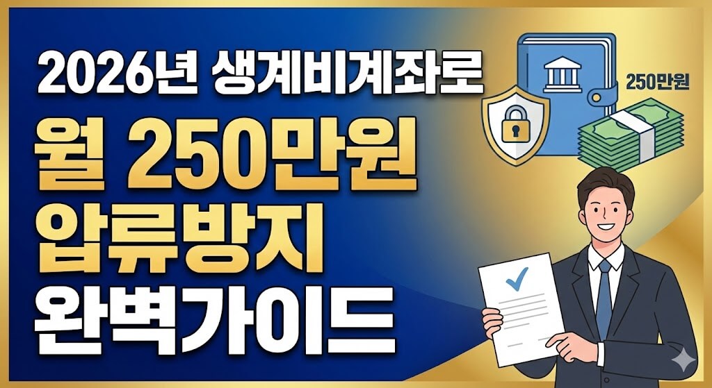 2026년 전 국민 생계비계좌 및 압류방지 신청 방법