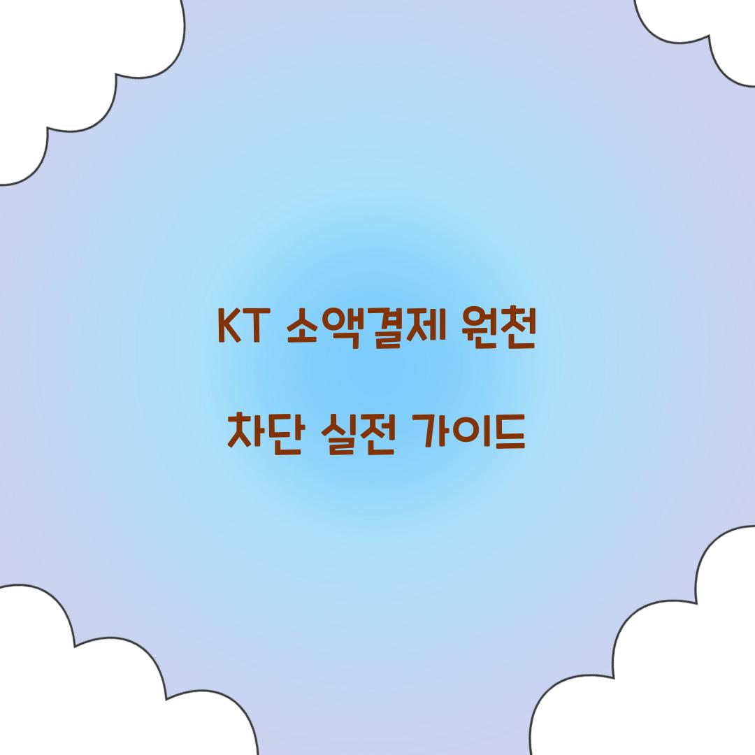 KT 소액결제 원천 차단