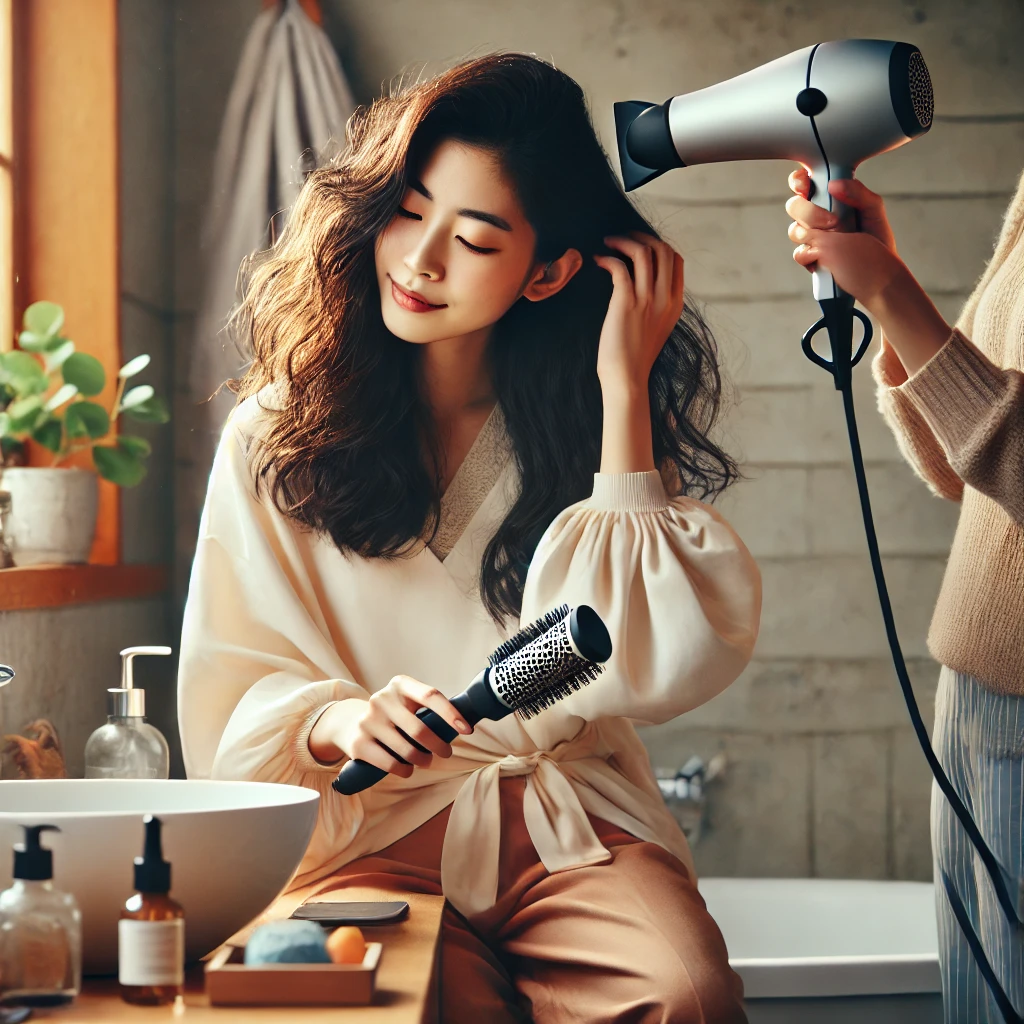 일상 속 탈모 예방을 위한 생활습관, 드라이기를 줄이는 모습