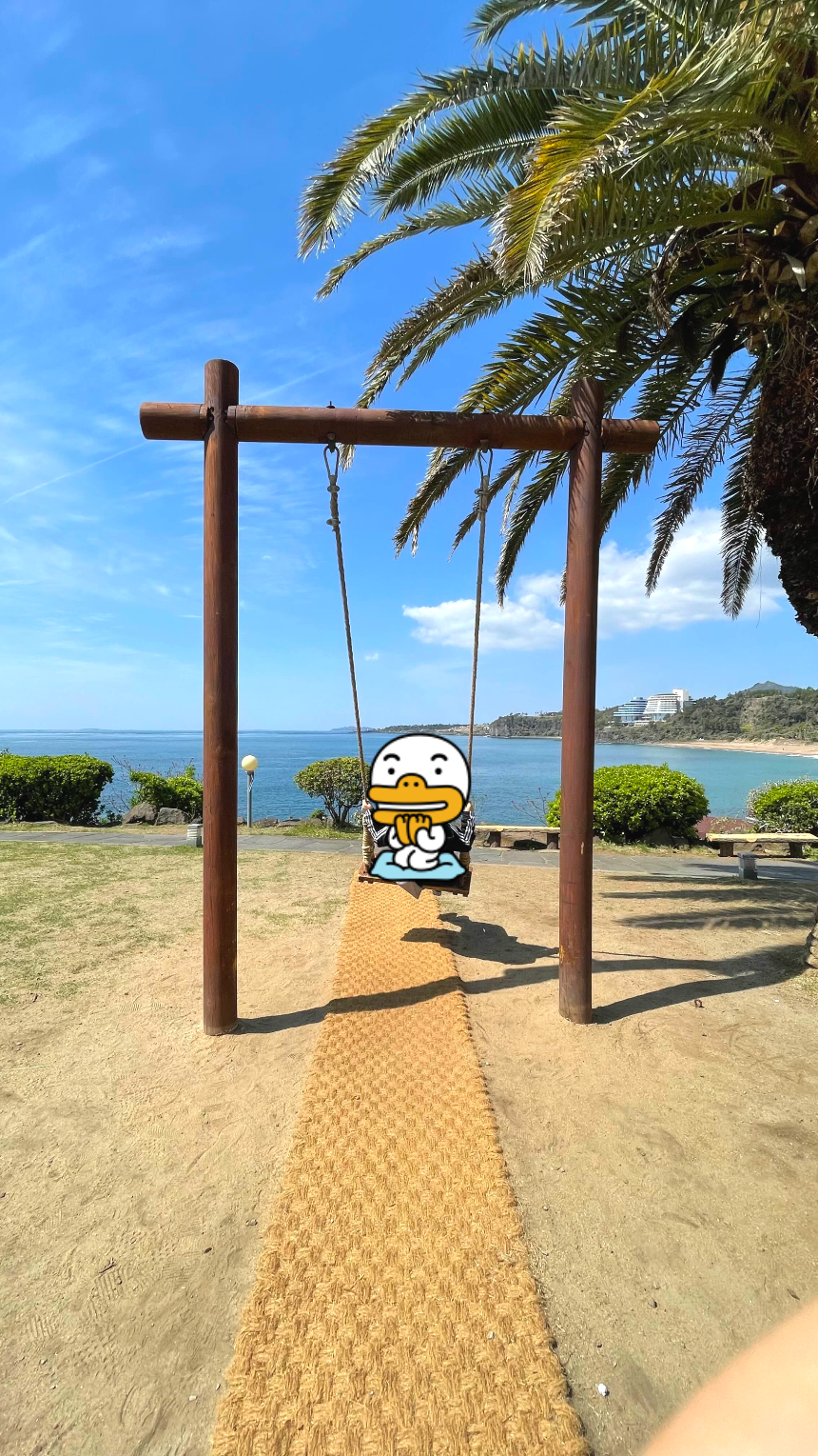 중문 색달 해수욕장 야자수와 그네3