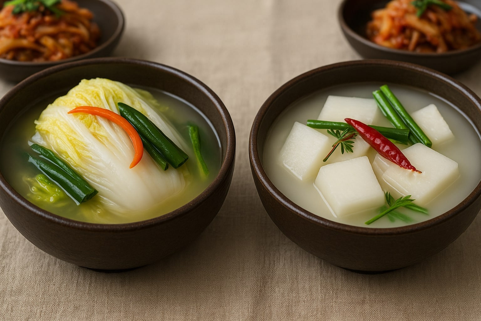 백김치와 동치미의 차이점