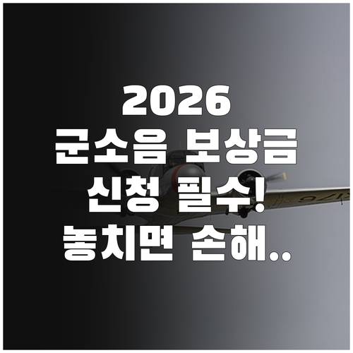 2026년 군소음 보상금 지급 금액 ..