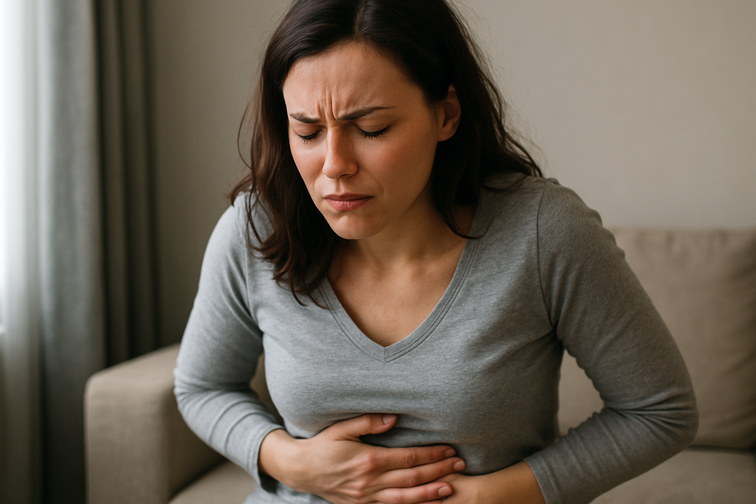 위 통증을 겪는 환자