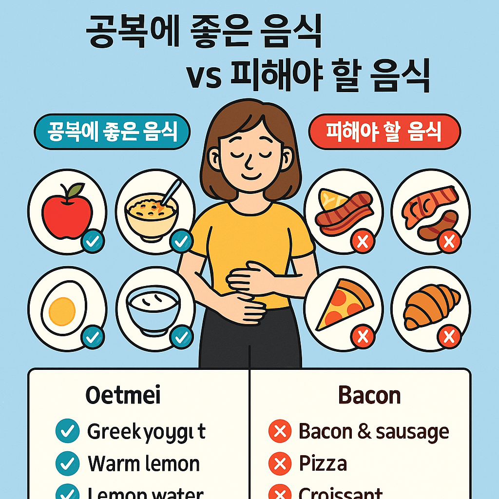 아침 공복에 좋은 음식 vs 피해야 할 음식 비교 분석