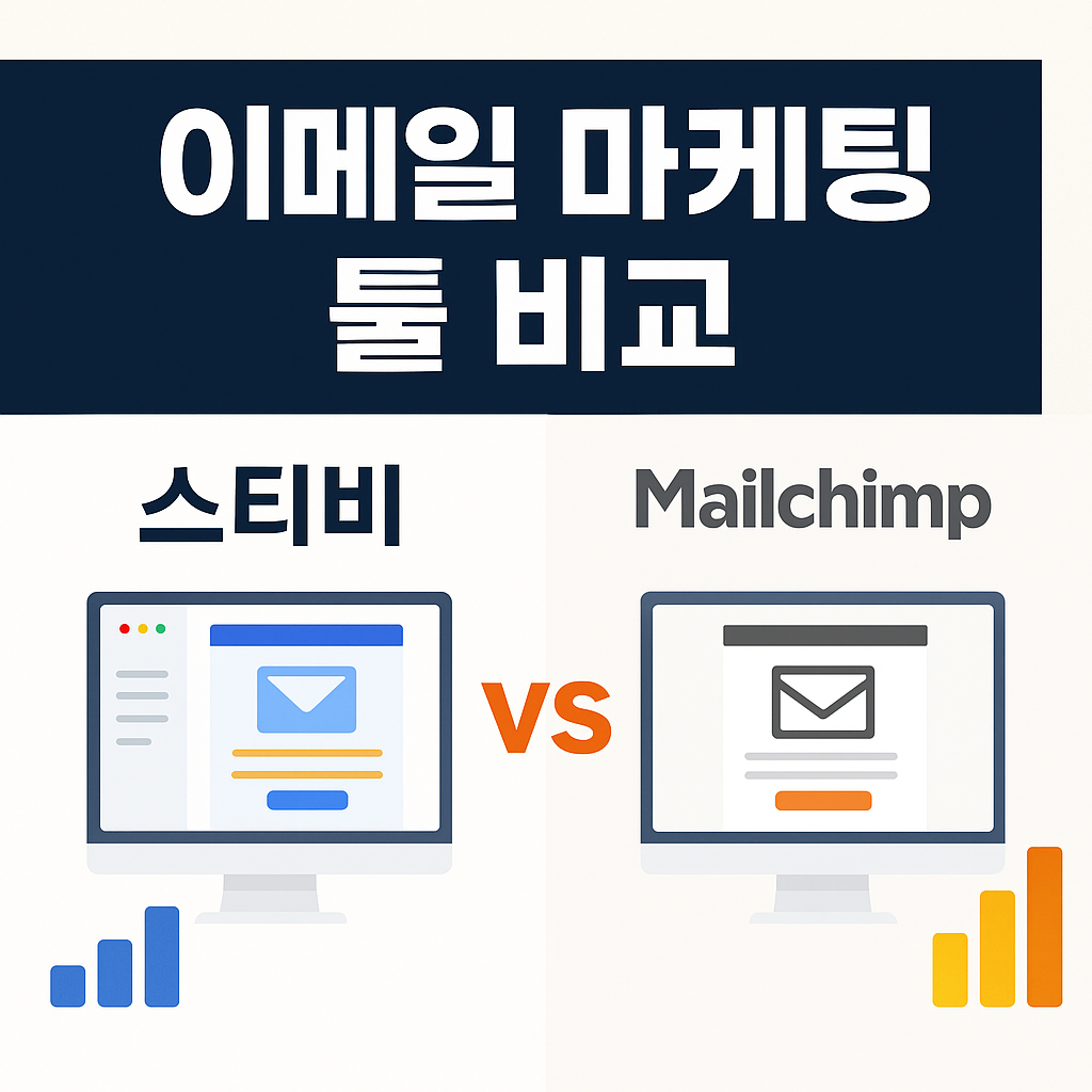 이메일 마케팅 툴 스티비 vs Mailchimp 비교 그래픽 이미지