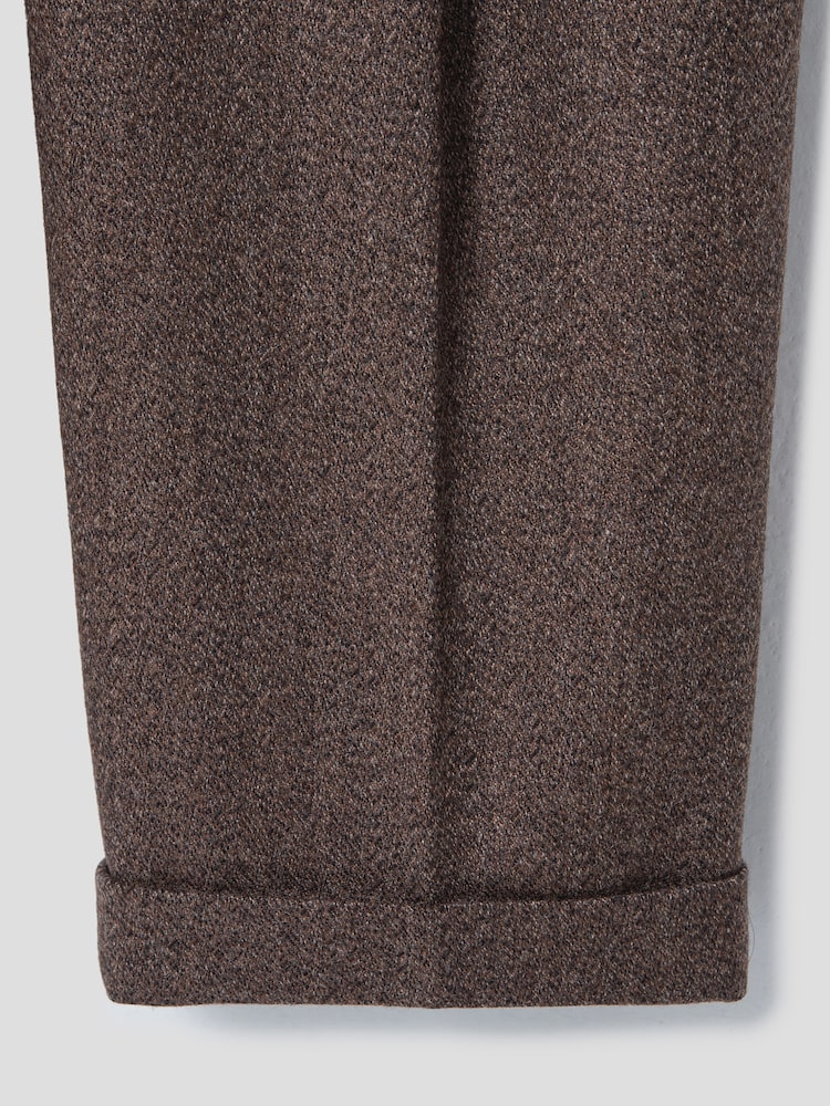 울 해링본 배기 턱 팬츠 바지소매