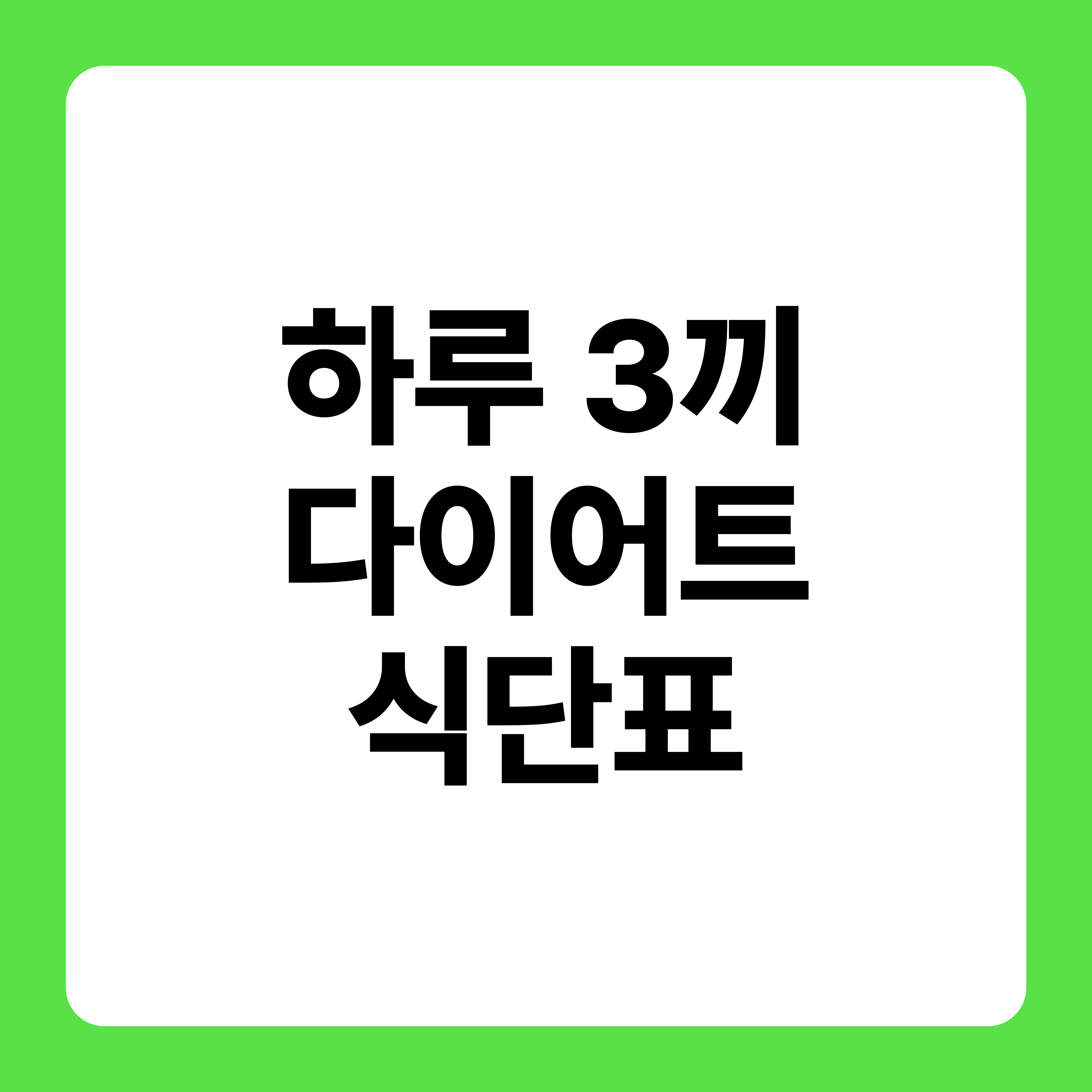하루 3끼 다이어트 식단표