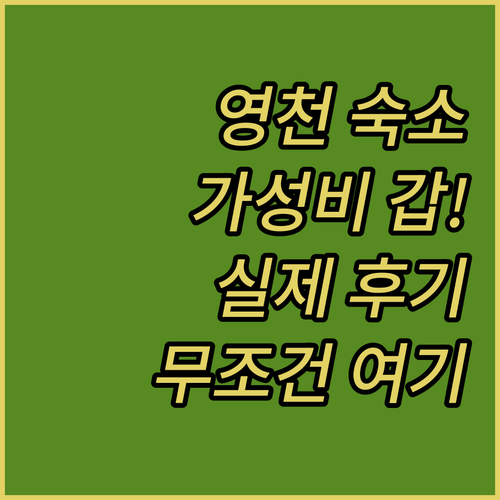 영천 숙소 추천 가성비 좋은 호텔 모..