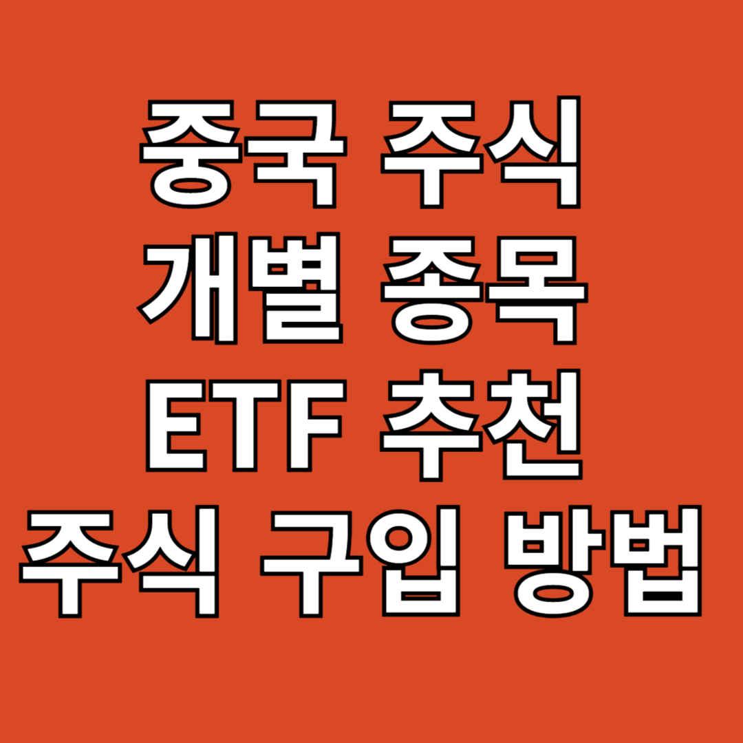 중국 주식 개별 종목 및 ETF 추천 &amp; 주식 구입 방법
