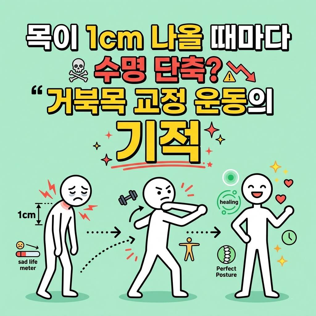 "목이 1cm 나올 때마다 수명 단축?" 거북목 교정 운동의 기적