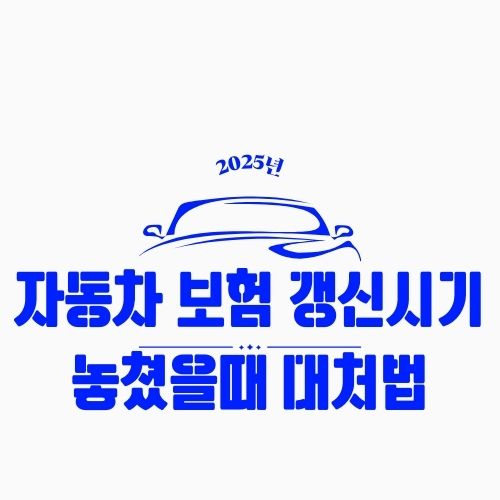 자동차 보험 갱신 시기 놓쳤을 때 대처법 – 실수해도 이렇게 하면 안전합니다