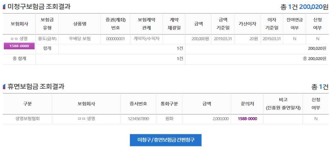 숨은_보험금_조회결과