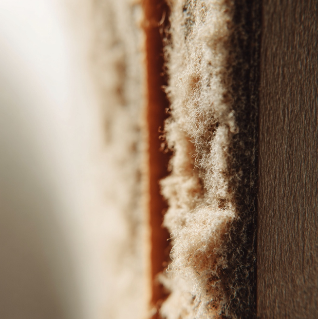 창문틀 단열재를 잘라본 모습