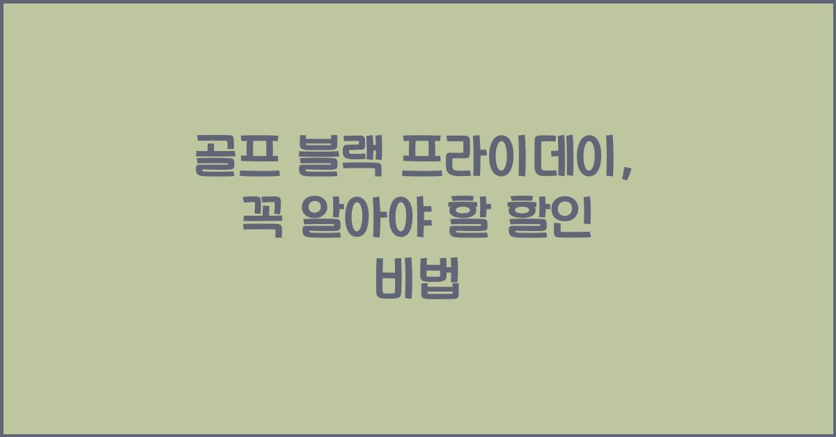 골프 블랙 프라이데이