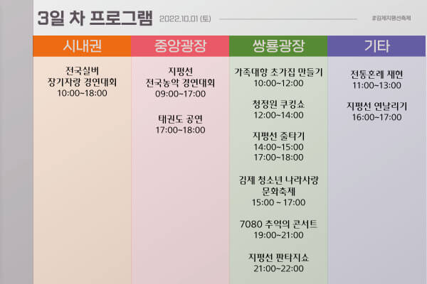 제24회김제지평선축제 3일차프로그램