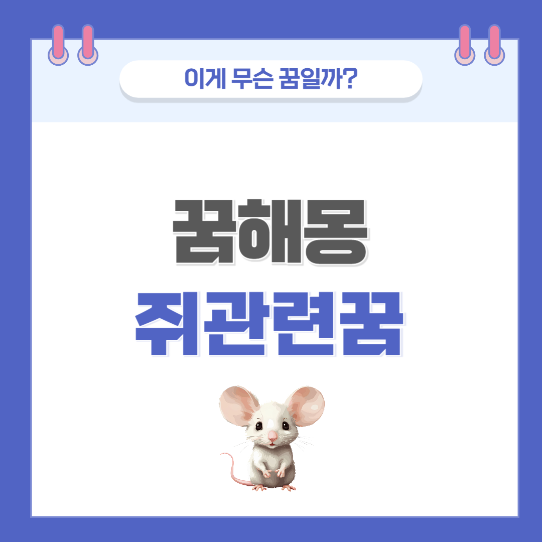 [꿈해몽] 쥐 나오는 꿈 의미와 해석