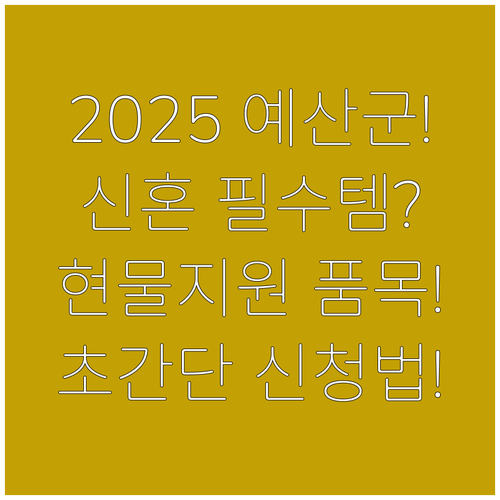 2025 예산군 신혼부부 임신 준비 ..