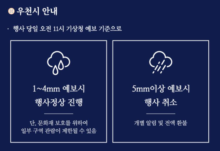 경복궁 별빛야행 우천 시 안내