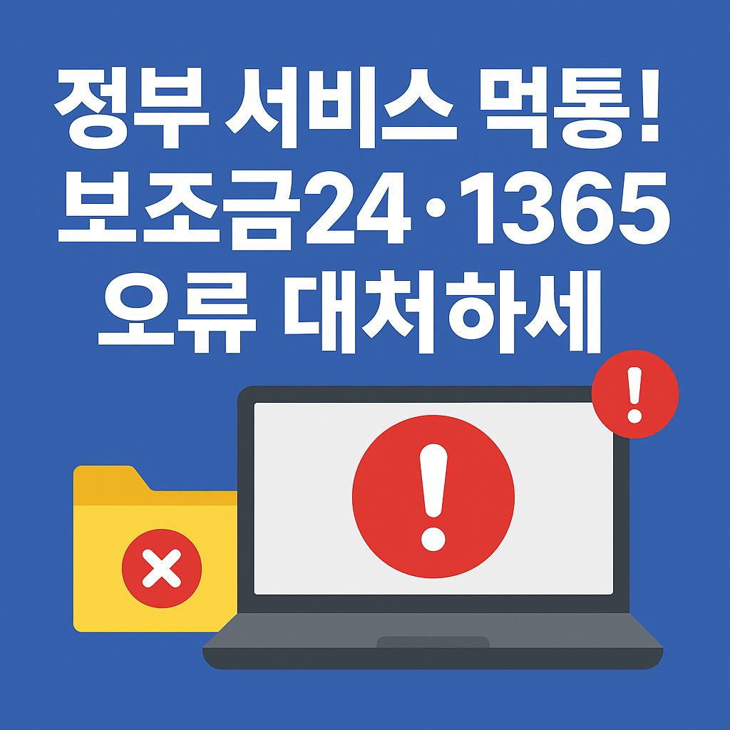 정부 서비스 먹통! 보조금24·1365 오류 대처