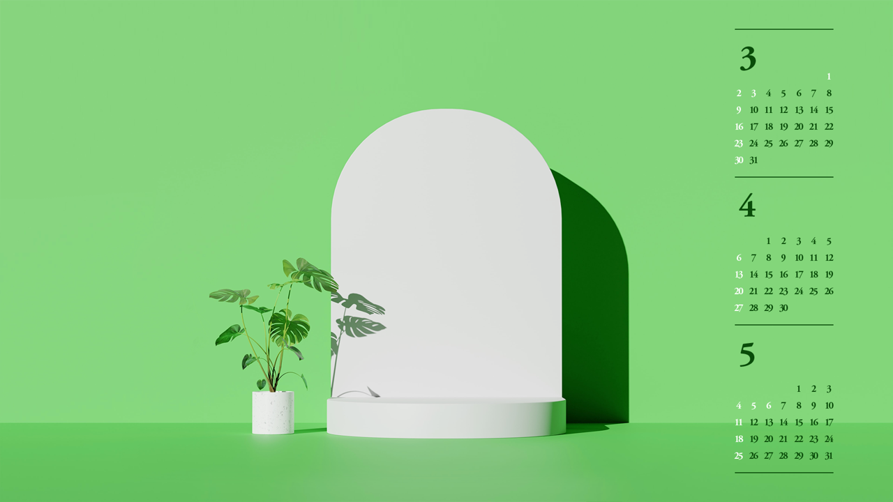 07 연두색 그래픽 B - 2025년4월 노트북배경화면