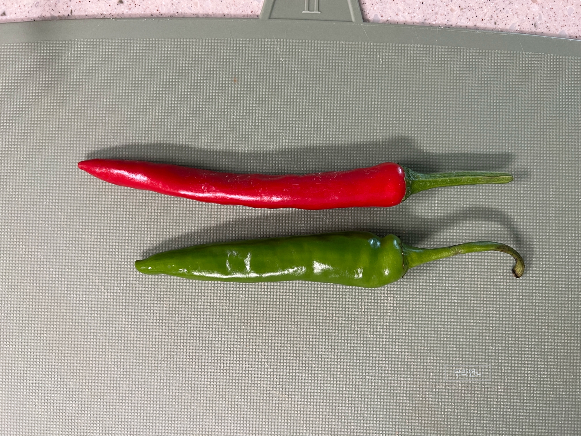 청양고추 1개, 홍고추 1개 준비